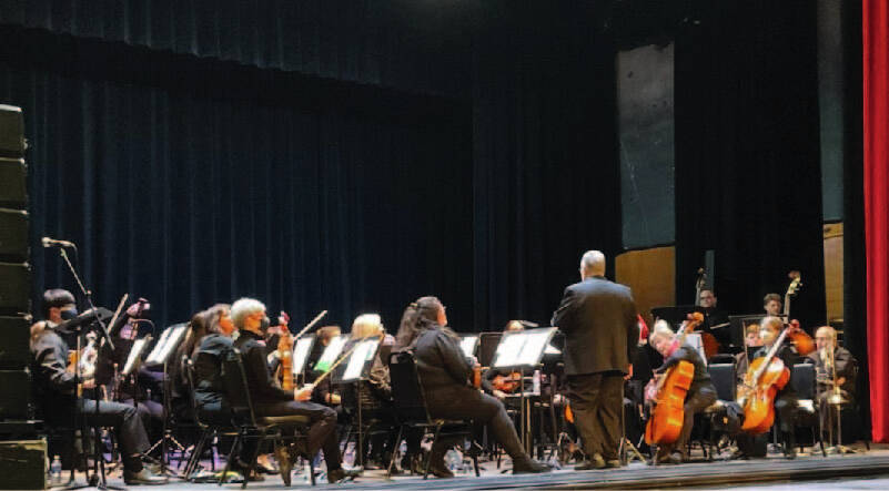 The Upper Valley Community Orchestra on stage at the Sidney Theatre