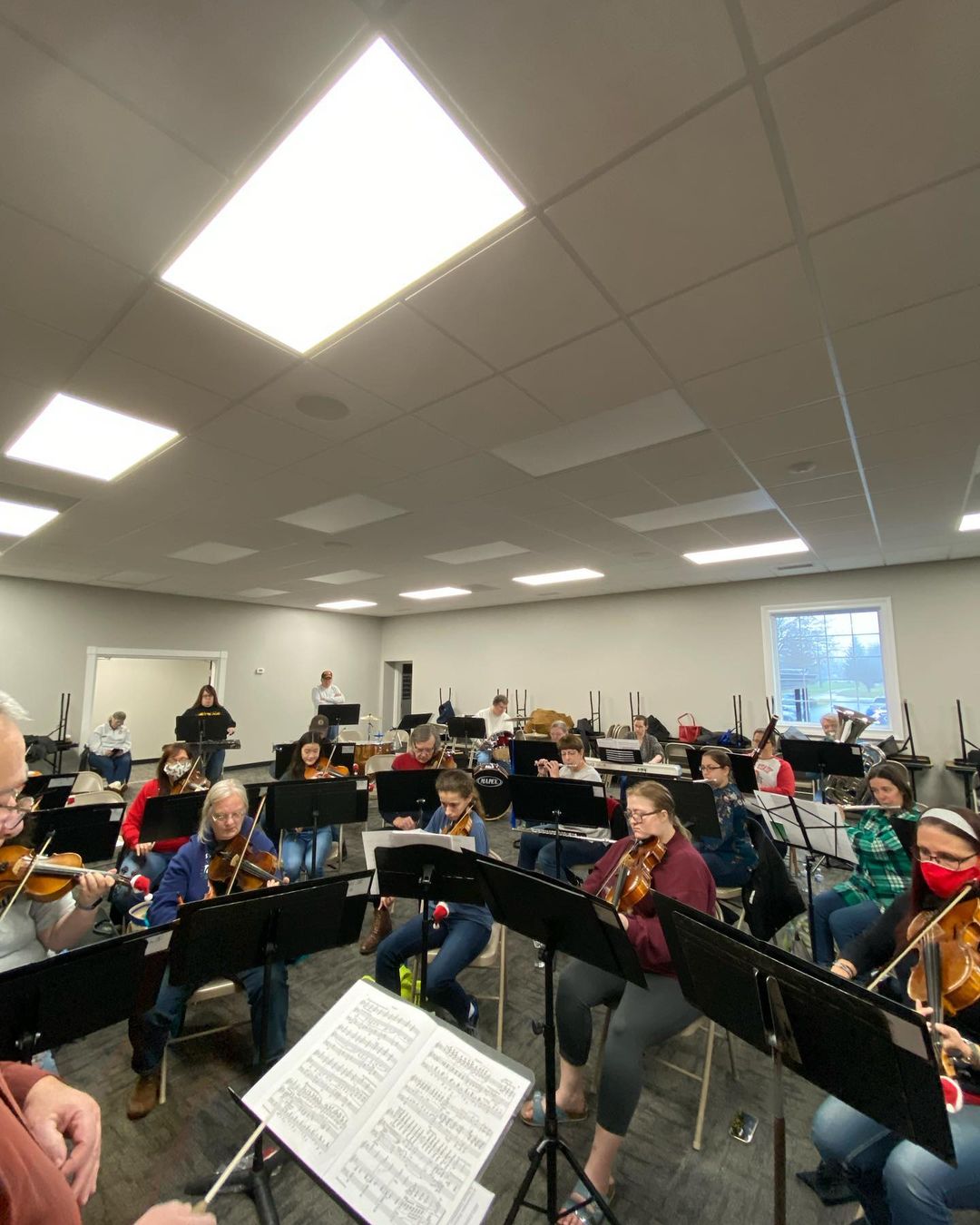 The upper valley community orchestra in a rehearsal